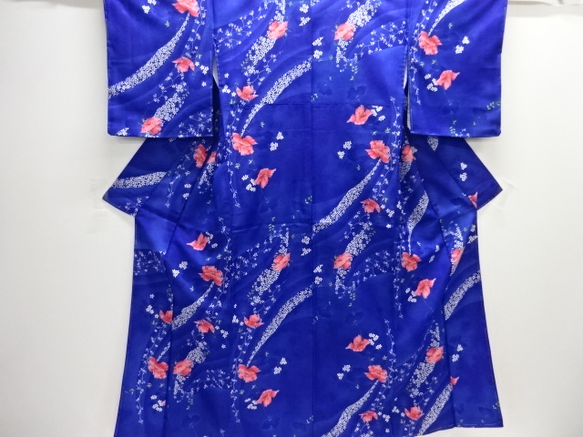 未使用品　枝花模様小紋着物